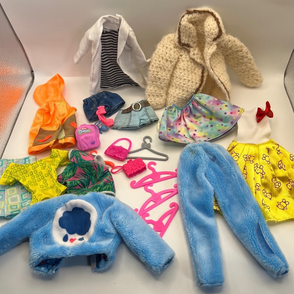Mattel Barbie Clothing and Accessories Mixed Lot of 24 items Chelsea Care Bears
